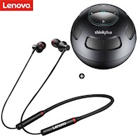 Pack Lenovo Audífono Bluetooth He05x negro + parlante TS5